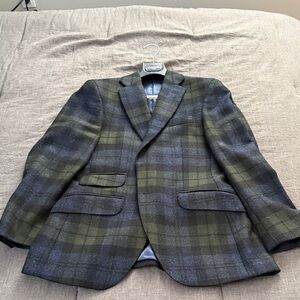 Charles Tyrwhitt Green and Blue Check Blazer
